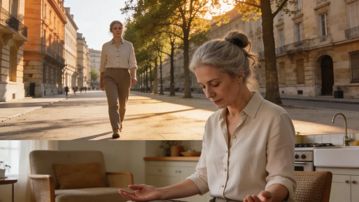 Man seated in kitchen with head bowed and palms down showing what changes when you practice body-fir Man seated in kitchen with head bowed and palms down showing what changes when you practice body-first awareness — why am i more anxious after meditating