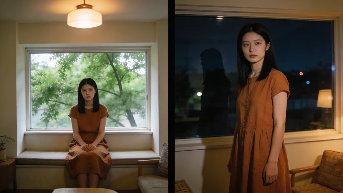 Man standing at a bathroom sink at night with quiet reflected light showing why overthinking gets worse at night — why do i overthink everything