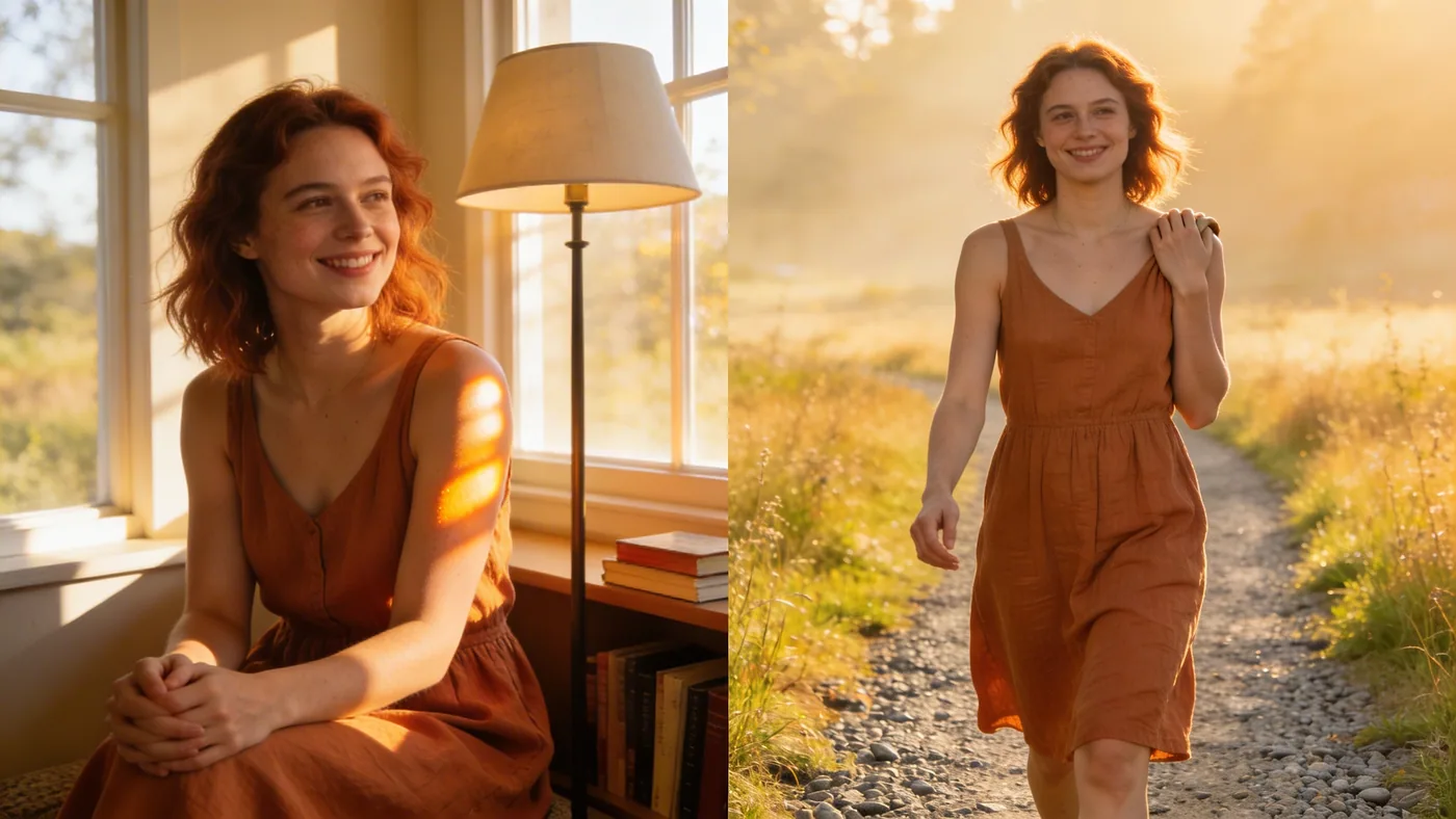 Man walking open-chested along gravel path through meadow in golden light, what your heart actually needs — nobody understands what im going through