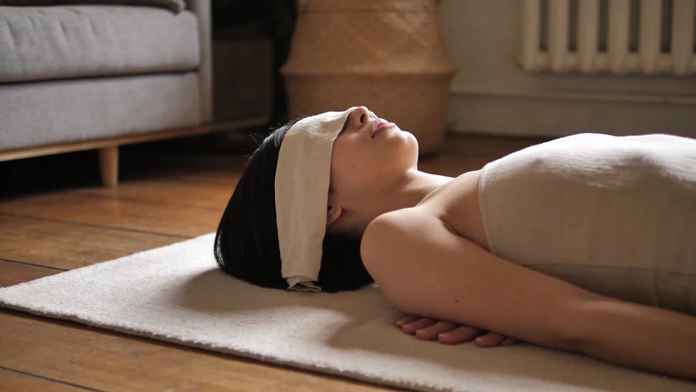 Person in Feeling Session posture on wooden floor, practicing what to do when feeling spiritually lost — what to do when you feel spiritually lost