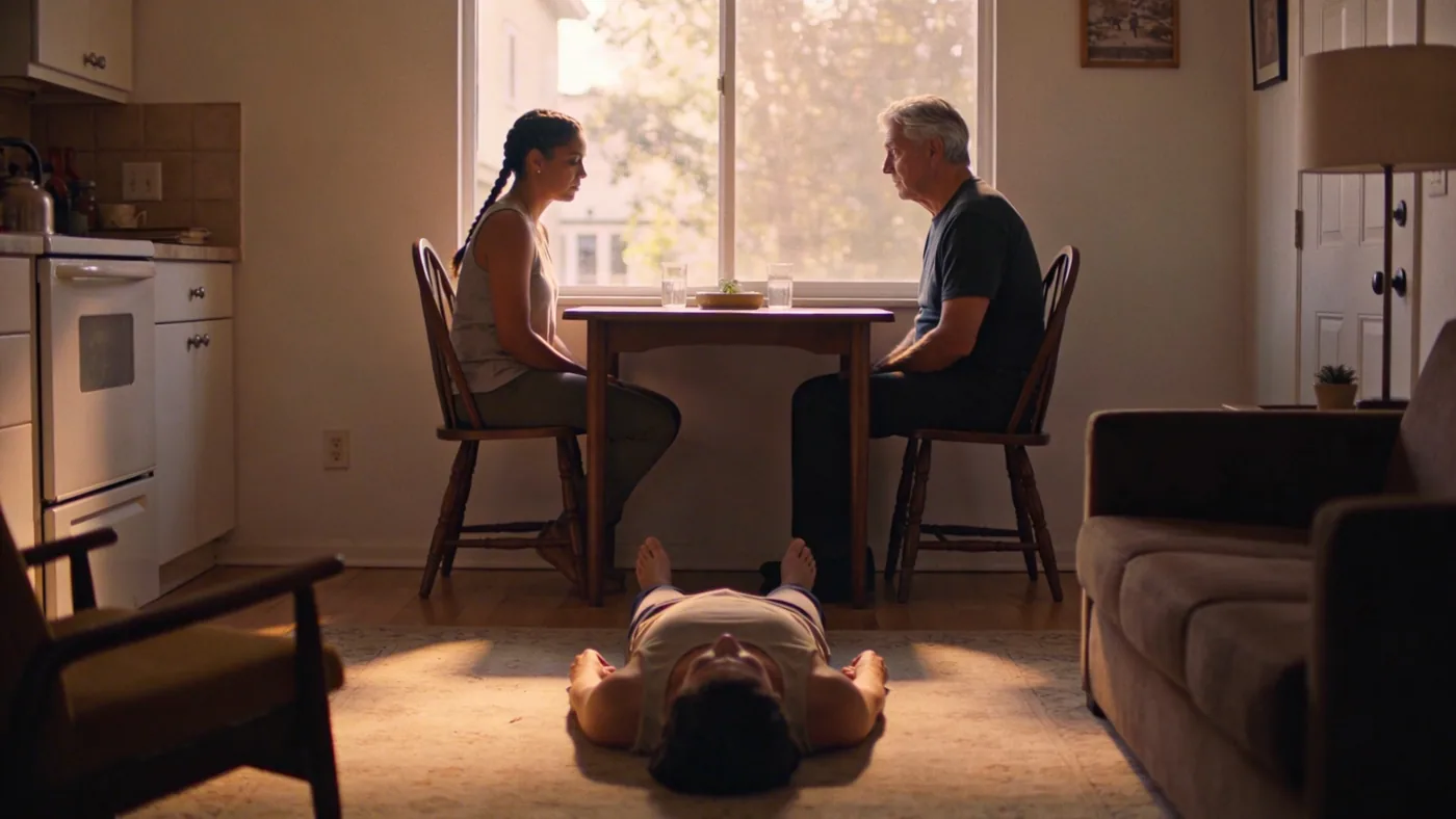 Person lying in relaxed position on floor, exploring internal body awareness for healthy boundary se Person lying in relaxed position on floor, exploring internal body awareness for healthy boundary setting — how to set boundaries