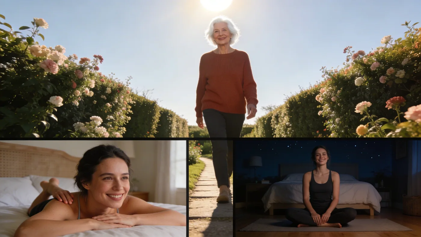 Person sitting on bedroom floor at night grounding the body after emotional wave from massage — emotional release massage