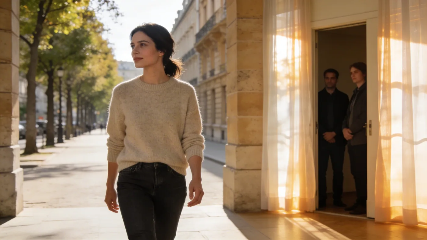 Two people standing quietly in a doorway showing what shifts after one honest step with emotional drain — emotionally drained symptoms