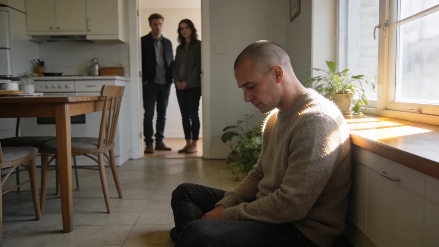 Two people standing quietly in a kitchen doorway illustrating why the emptiness loop keeps repeating — why do i feel empty all the time