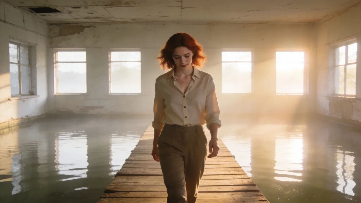 Woman looking down in bathroom mirror with exposed throat and neck, reflecting the feelings you never felt — why am i so emotional