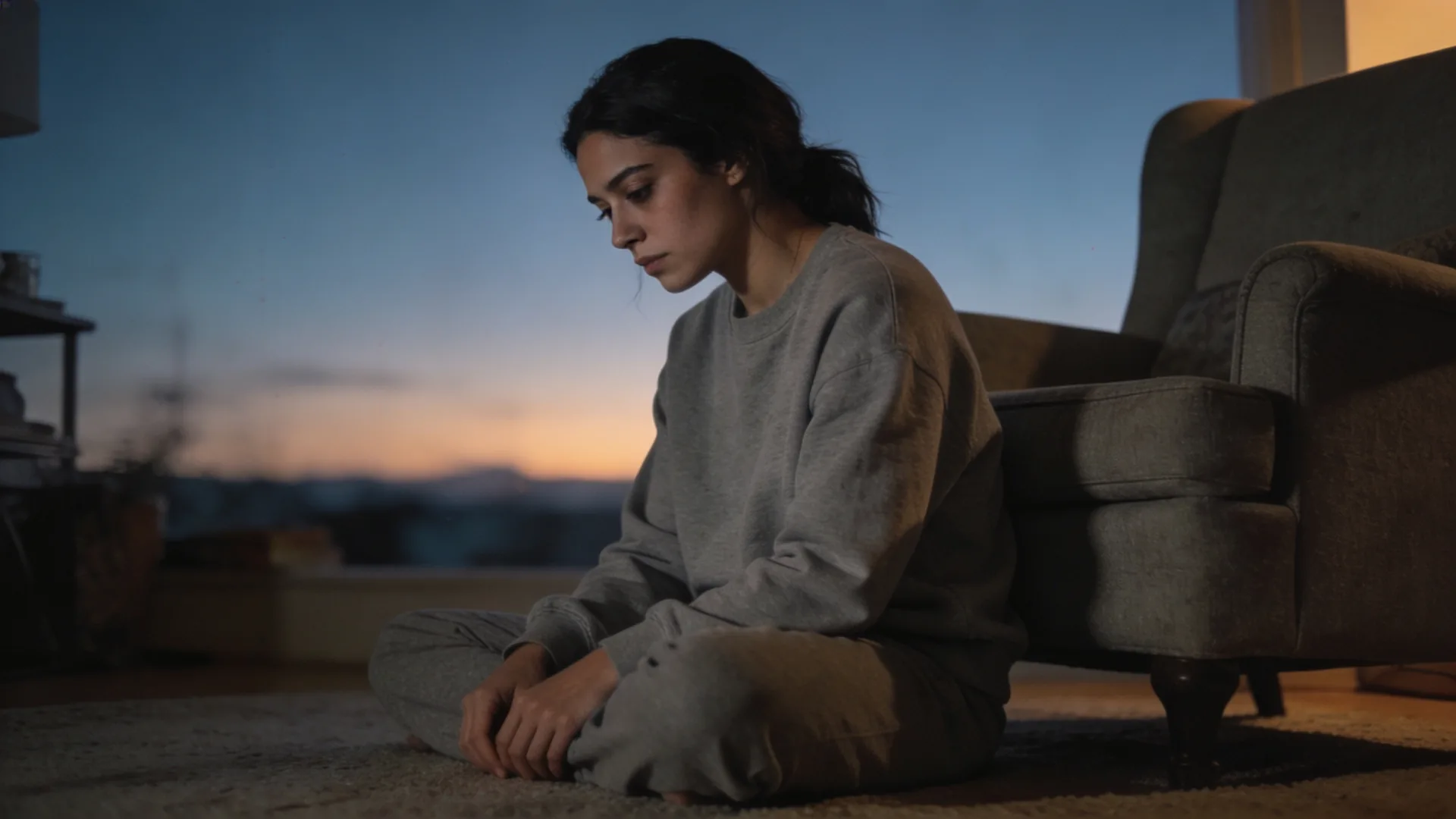 Man sitting on bed edge in morning light showing how childhood trauma affects health across a lifetime through guarded posture