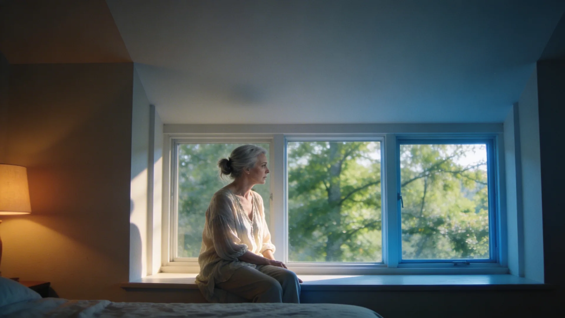 Person sitting quietly on a bed edge in morning light, learning how to set boundaries by feeling the no in the body