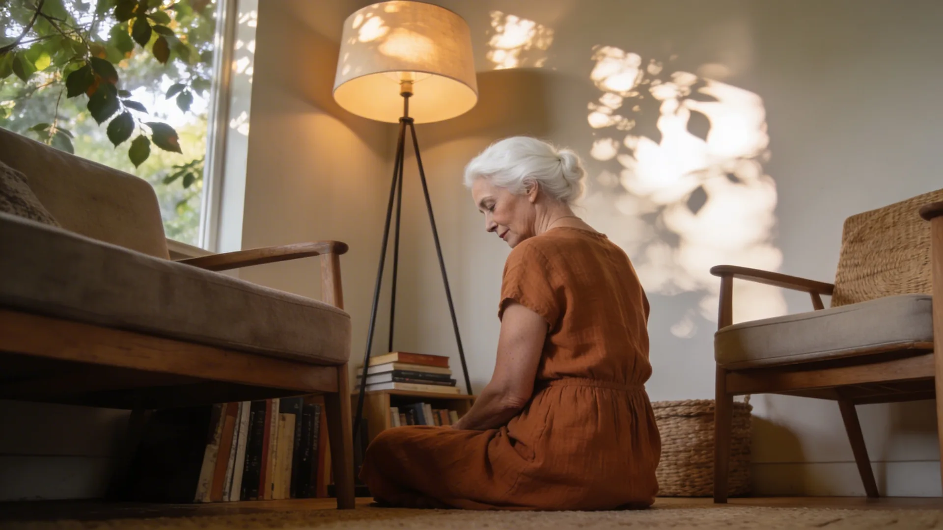 Person lying on floor in grounded rest position for nighttime spiritual awakening symptoms reset