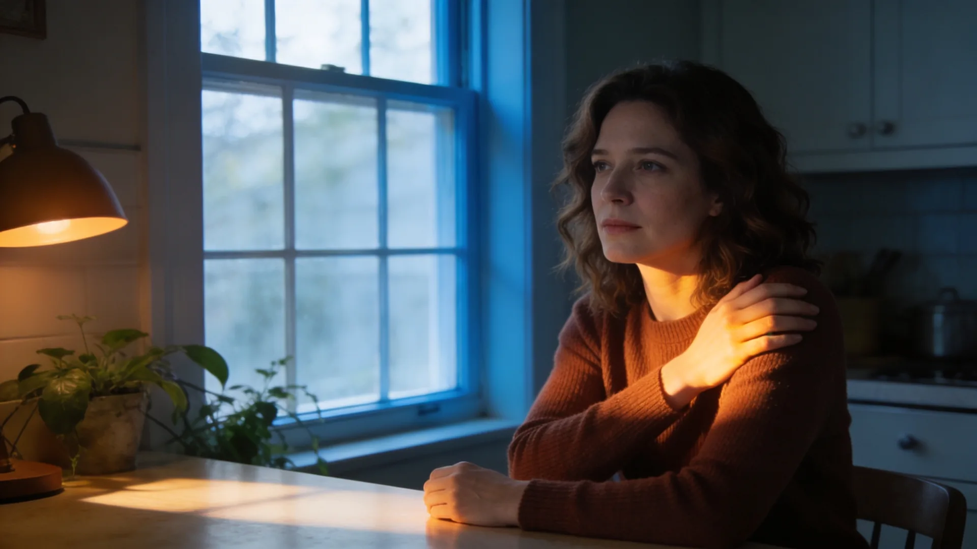 Woman sitting alone on garden bench in misty morning light wondering why can't I connect with my child