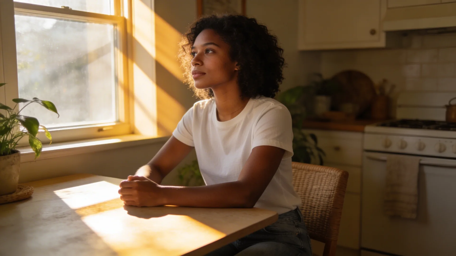 Person in grounded feeling session posture for body-based reset when spiritual judgment arises