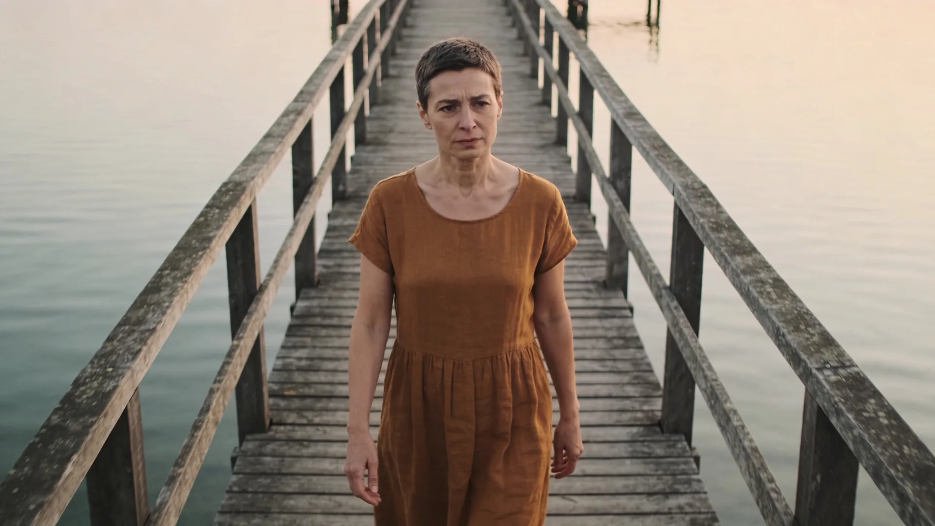 Close-up of woman's tense throat and collarbone in doorway capturing the unglamorous middle of growth